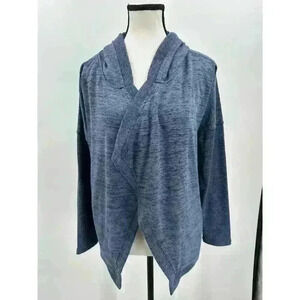 Athleta Yoga‎ Women's Blissful Wrap Hooded Cardigan w/ Pockets Size XS in Blue